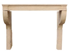 Antique Limestone Fireplace Mantel