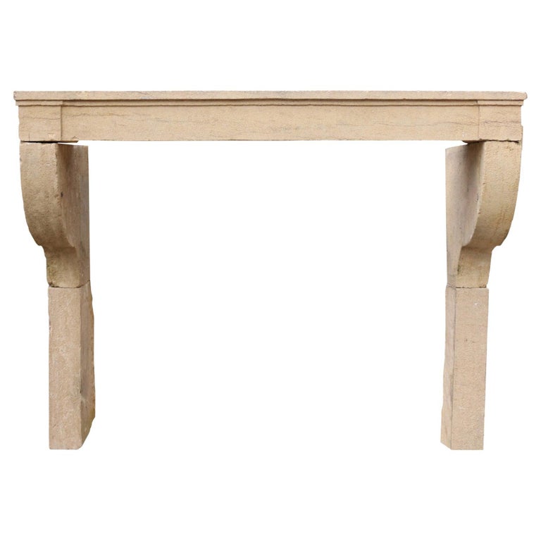 Antique Limestone Fireplace Mantel For Sale at 1stDibs