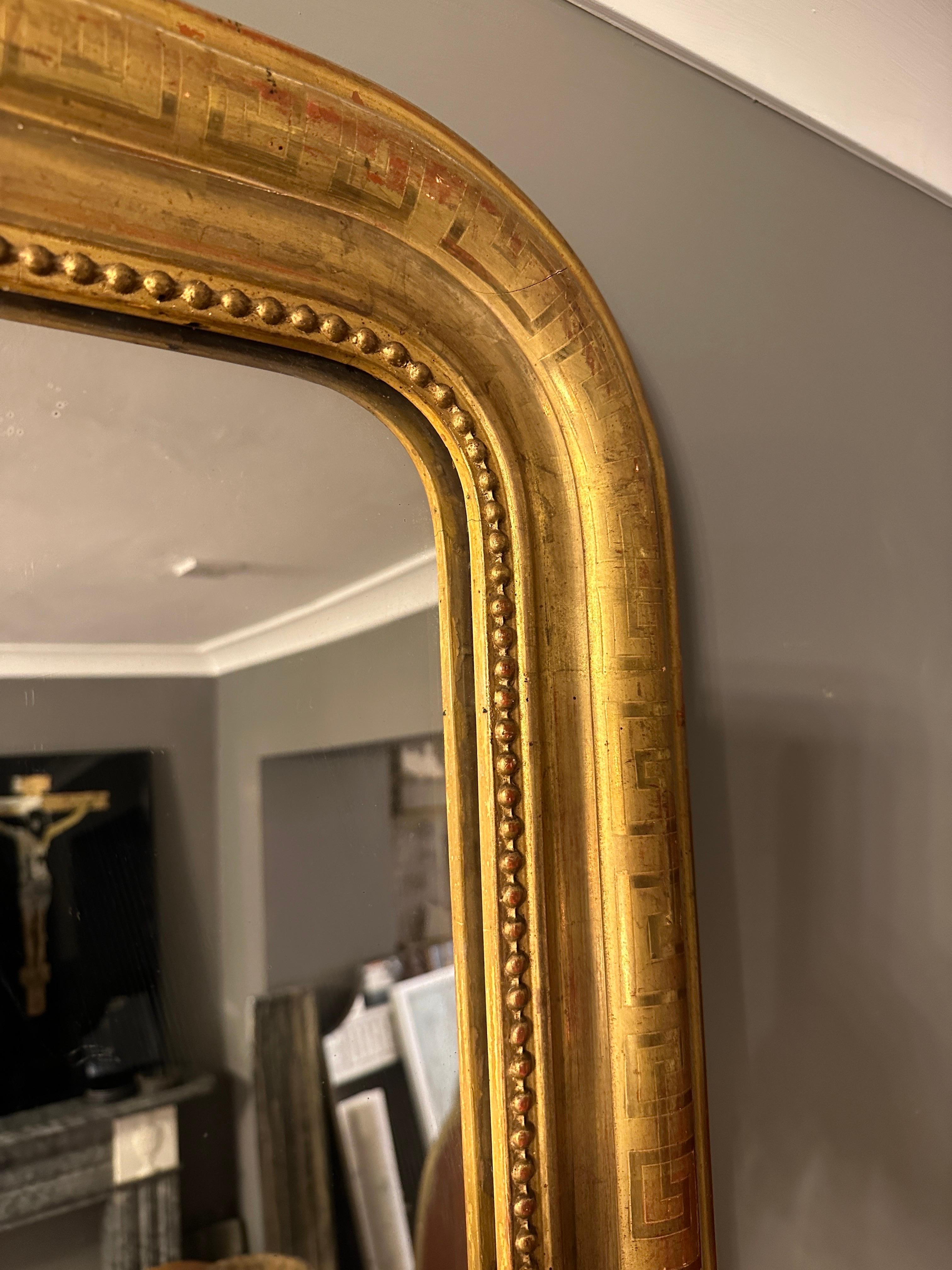 Late 19th Century An Antique Louis Philippe  French Gold Gilt Mirror  