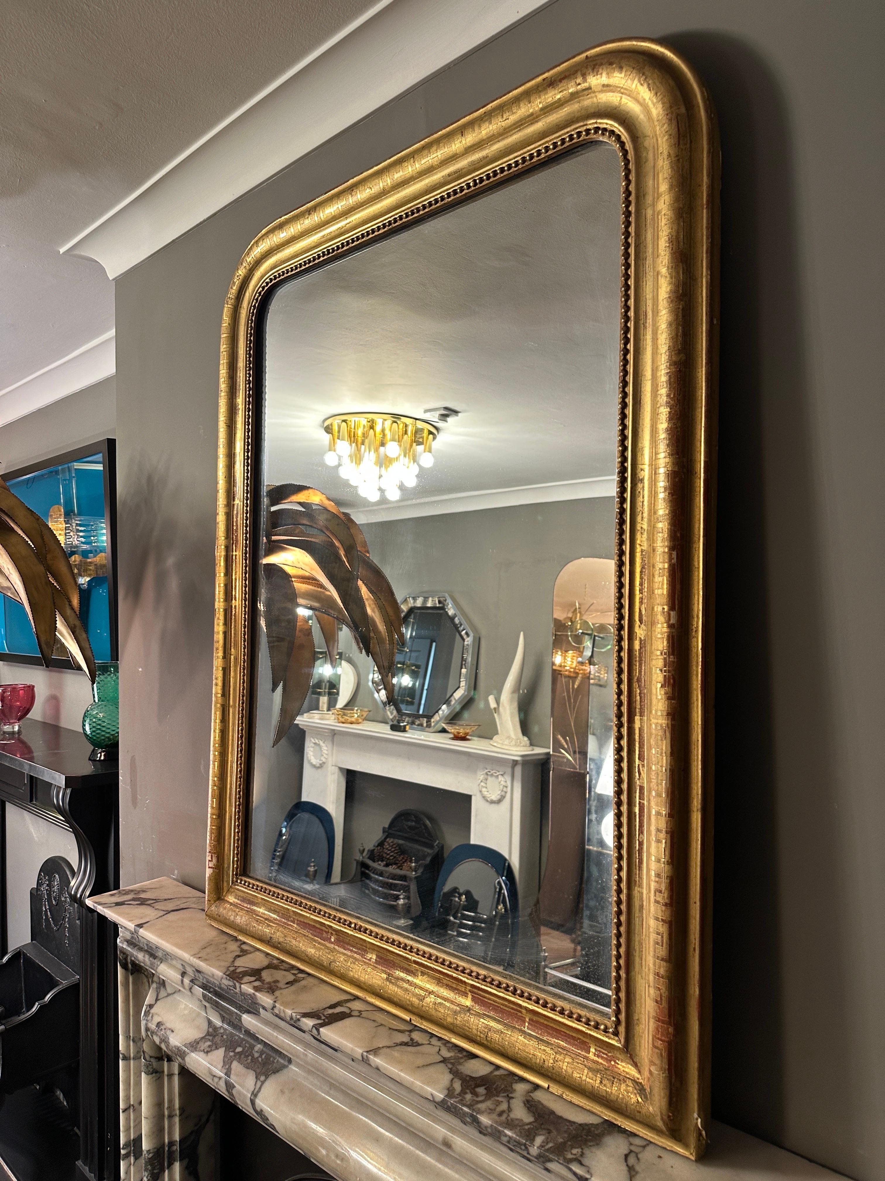 An Antique Louis Philippe  French Gold Gilt Mirror   3