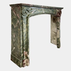 Antique Louis XIV Style Campan Marble Fireplace Mantel