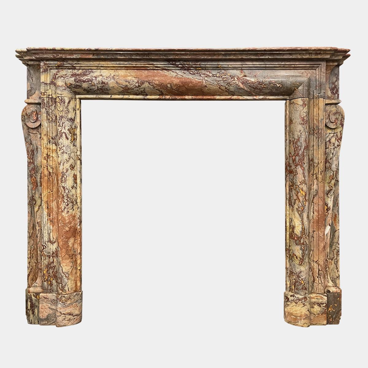 18th Century Antique Louis XIV Style Marble Fireplace Mantel For Sale
