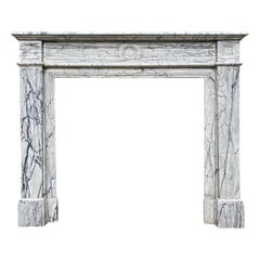 Antique Louis XVI Fireplace Mantel in Bleu Fleuri Marble