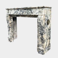 An Antique Louis XVI Style French Fireplace Mantel In Serravezza Marble