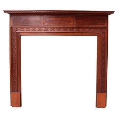 Antique Mahogany Chippendale Style Fire Mantel