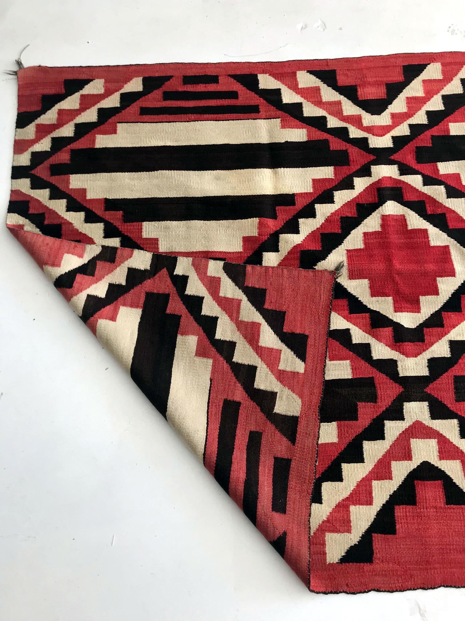 Wool Antique Navajo Chief Blanket For Sale