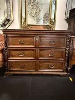 An Antique North Italian Walnut Commode, Early 18th Century, Lombardy