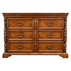 An Antique North Italian Walnut Commode, Early 18th Century, Lombardy