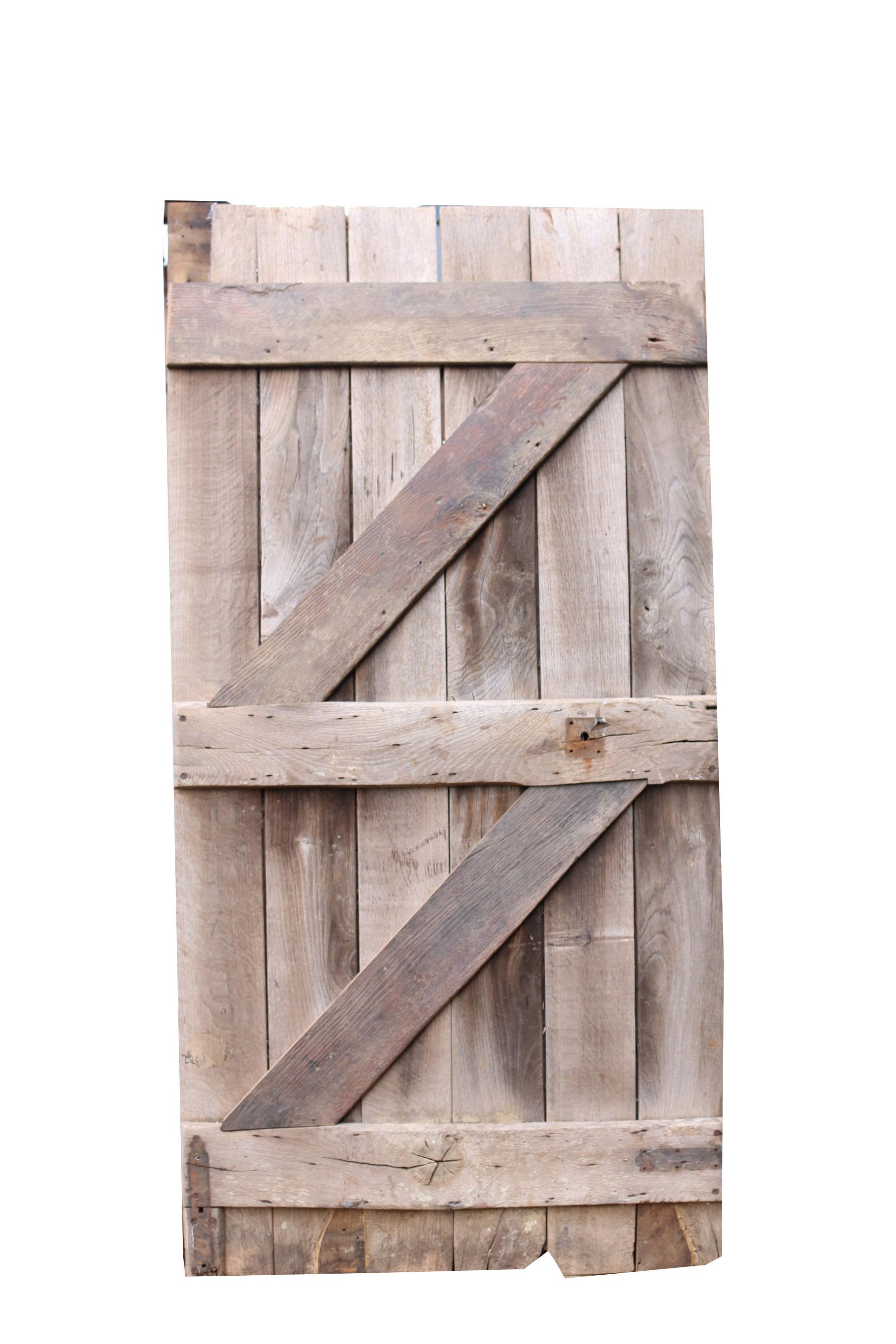 Chêne Porte de ferme rustique ancienne en chêne avec planches de bois en vente