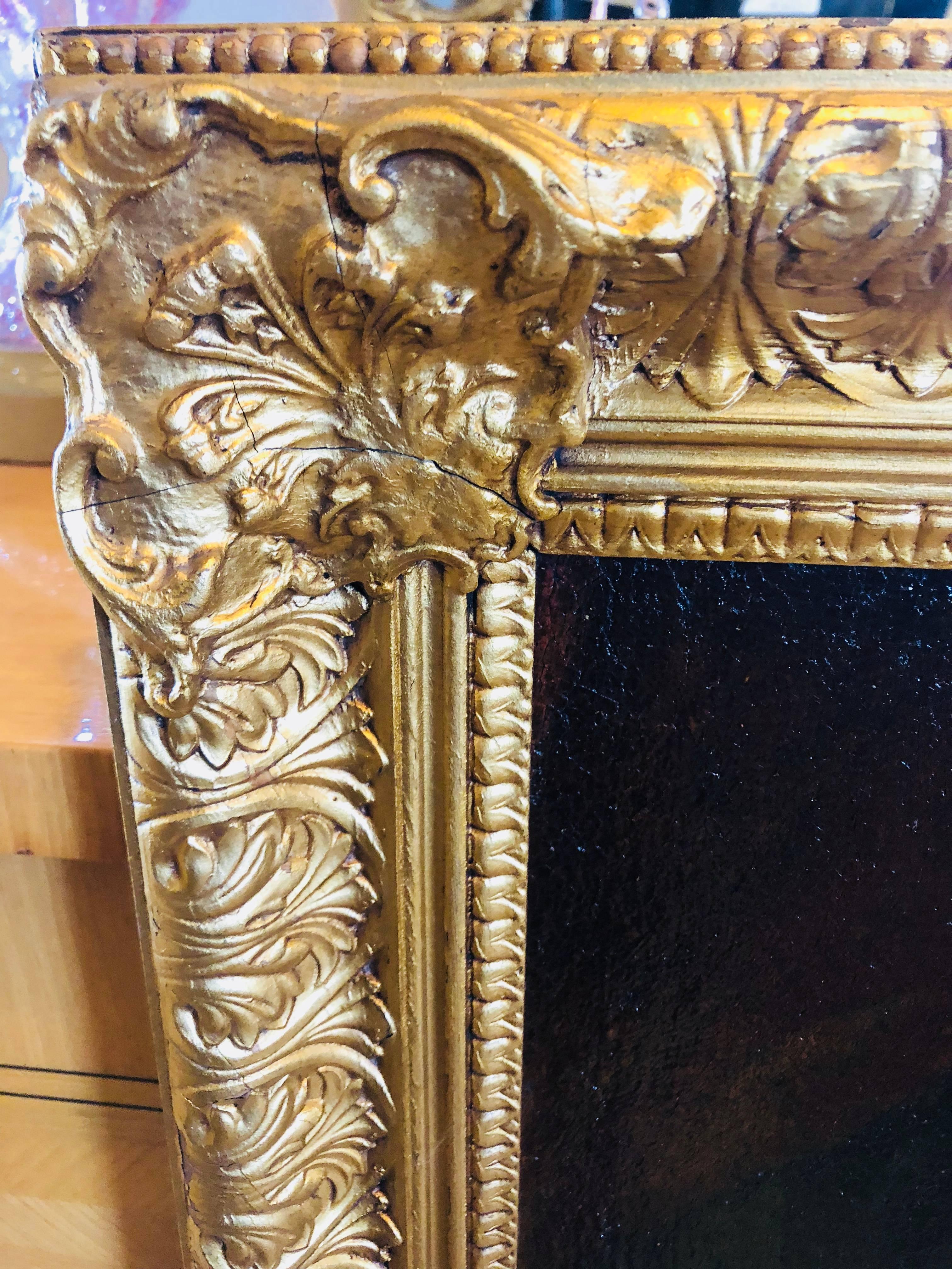 Antique Oil on Masonite of King Solomons Judgement in a Gilt Frame 5