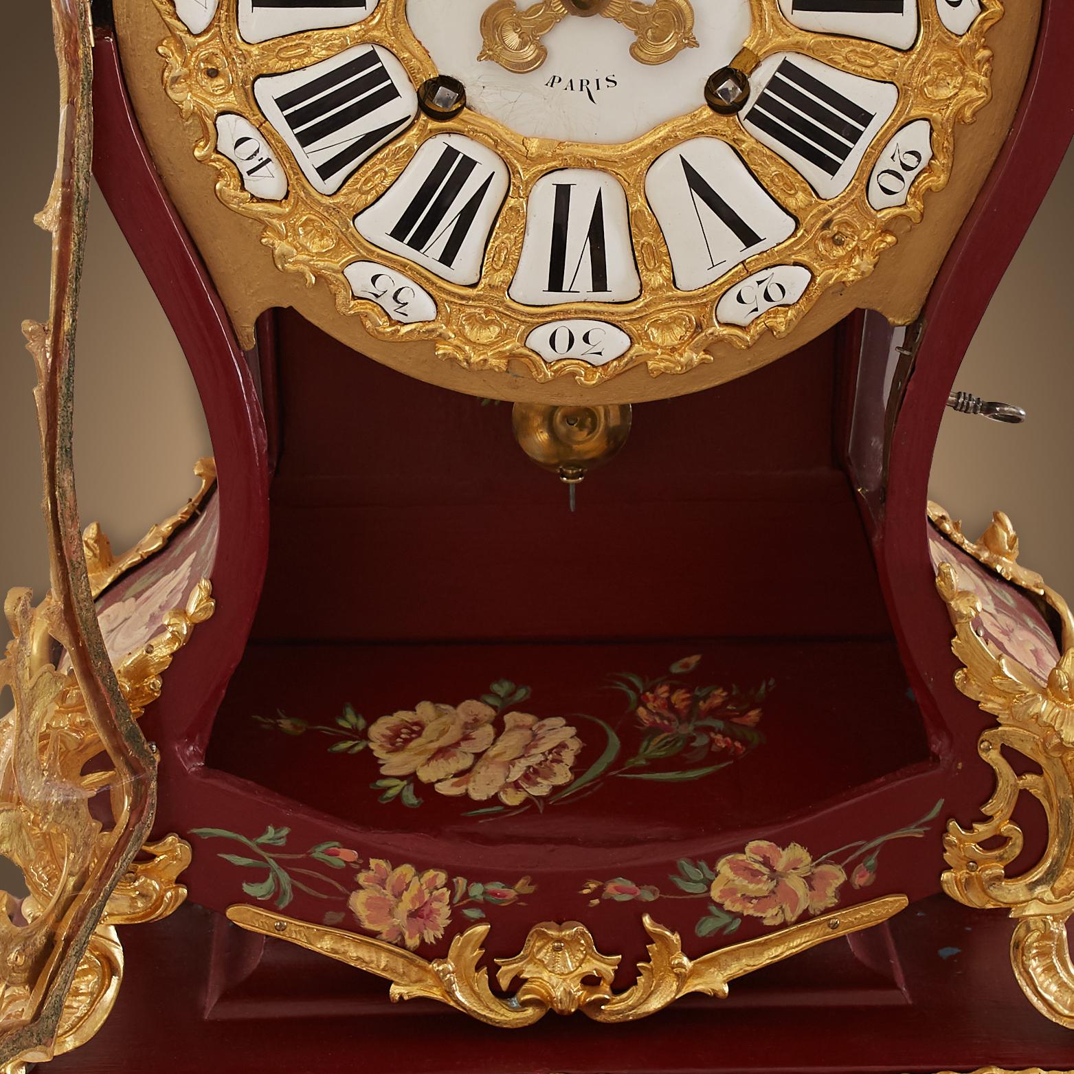 18th Century and Earlier Antique Ormolu French Cartel Clock, Honoring Femininity in Art