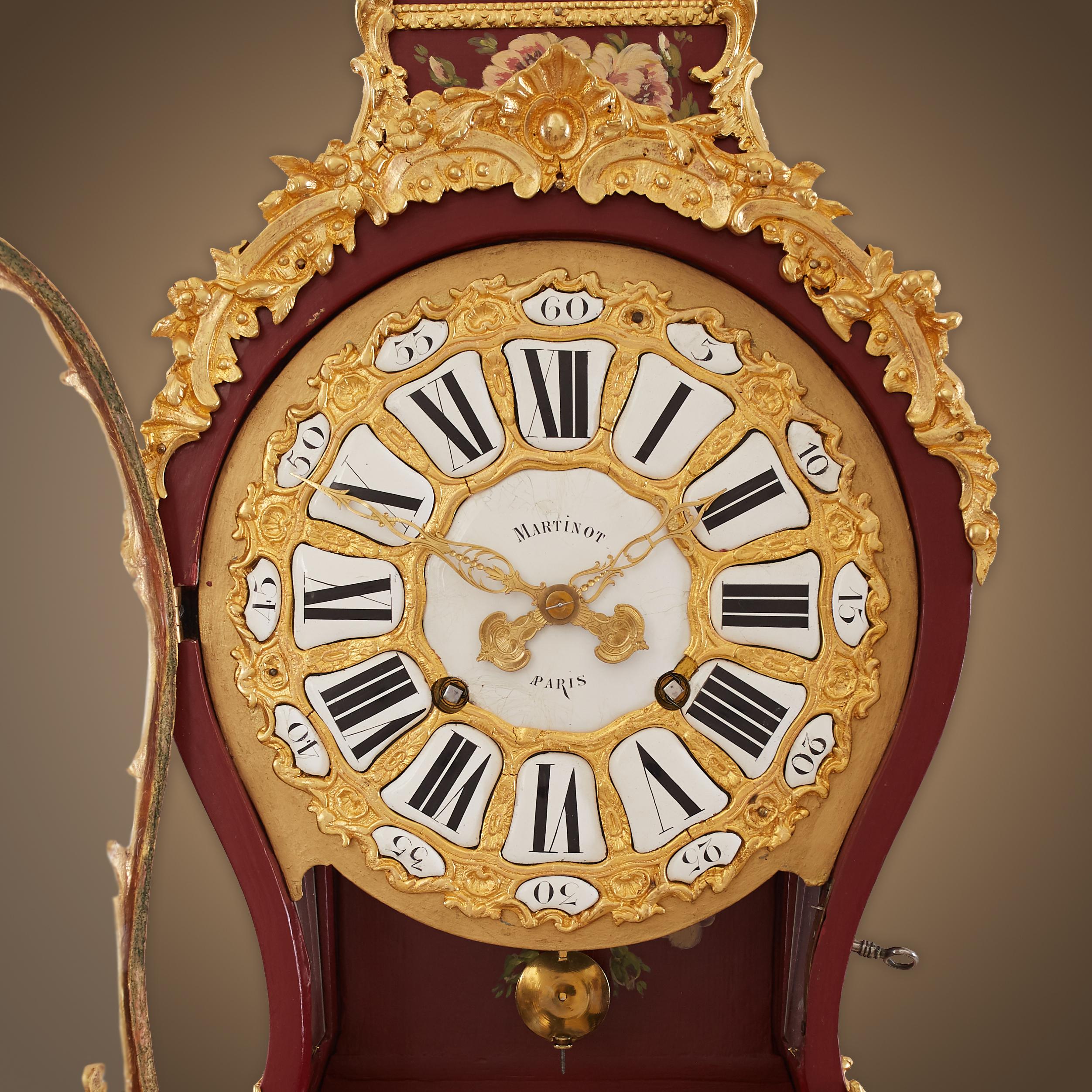 Gilt Antique Ormolu French Cartel Clock, Honoring Femininity in Art