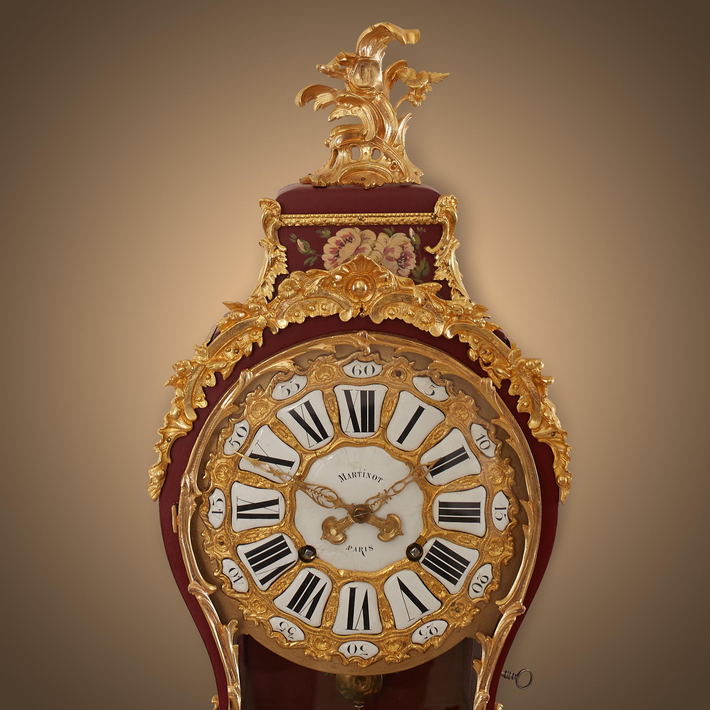 Louis XIV Antique Ormolu French Cartel Clock, Honoring Femininity in Art