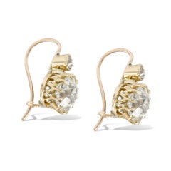 Antique Pair of Old-Cut Diamond Drop Earrings