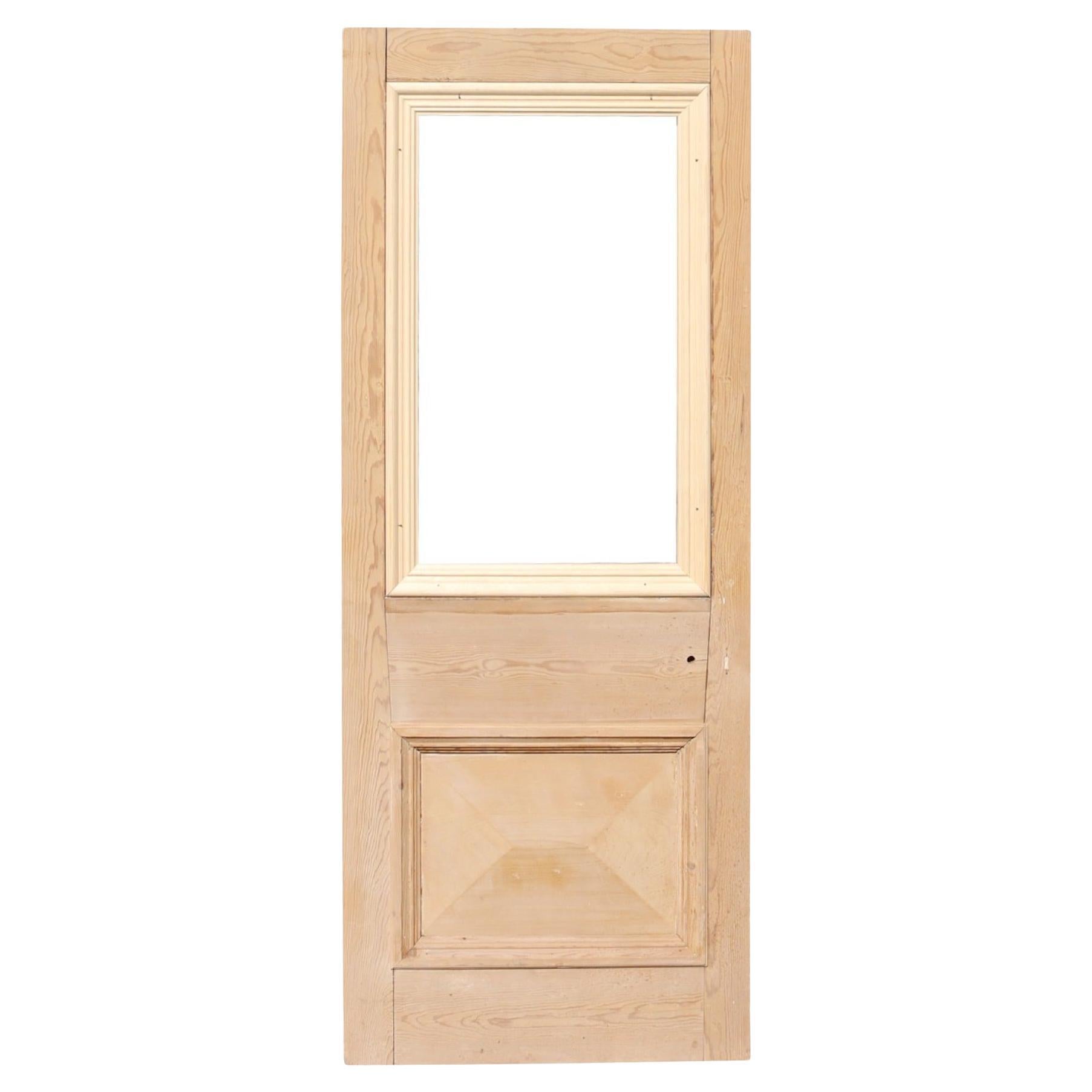 Antique Pine Front Door for Glazing For Sale