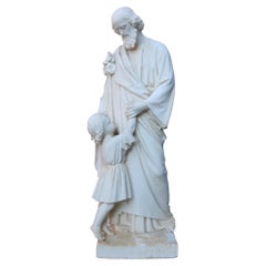 An Antique Plaster Sculpture or Statue of St. Joseph