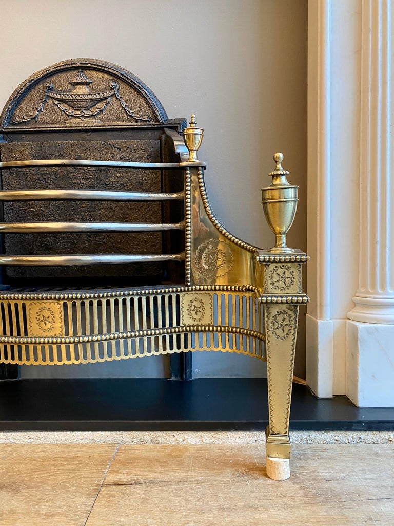 Antique Polished Brass Fire Grate at 1stDibs