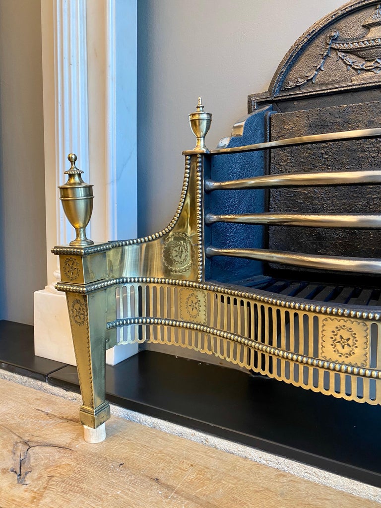 Antique Polished Brass Fire Grate at 1stDibs