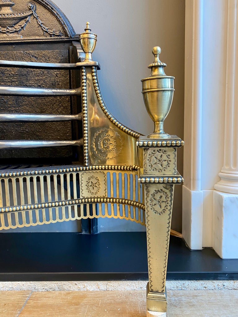 Antique Polished Brass Fire Grate at 1stDibs