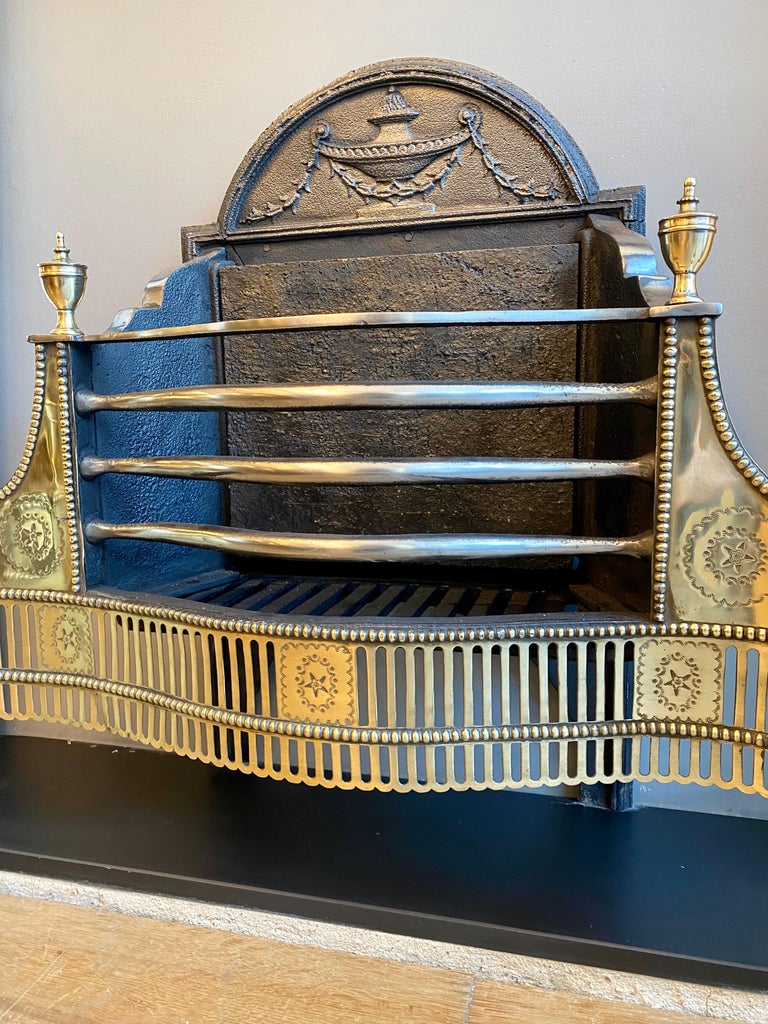 Antique Polished Brass Fire Grate at 1stDibs