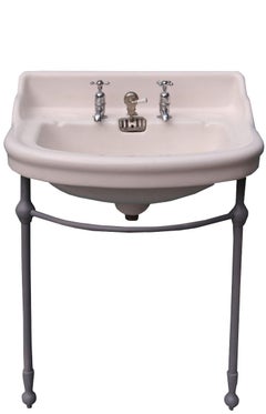 Antique Porcelain Basin with Faucet