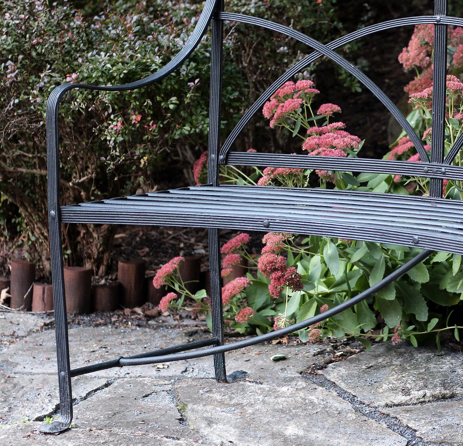 Wrought Iron An Antique Regency Curved Wrought-Iron Bench