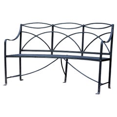 An Antique Regency Curved Wrought-Iron Bench