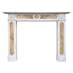 Antique Regency Style Statuary and Siena Marble Fireplace Mantel