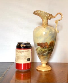 Antique Royal Worcester Porcelain Ewer, Vase by John Stinton