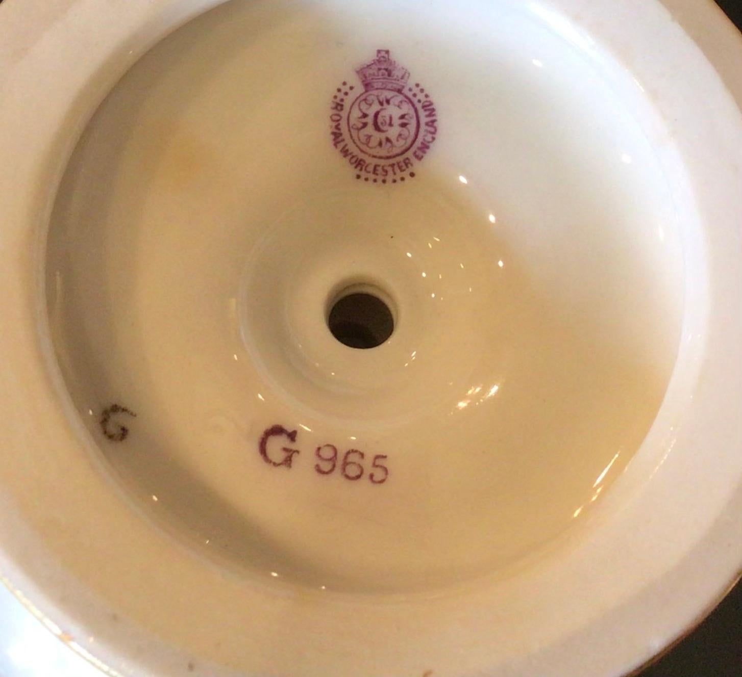 Antique Royal Worcester Porcelain Ewer, Vase by John Stinton For Sale 4