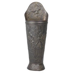 Antiker, rustikaler, verschnörkelter Schirmständer aus Kupfer, Frankreich 1900