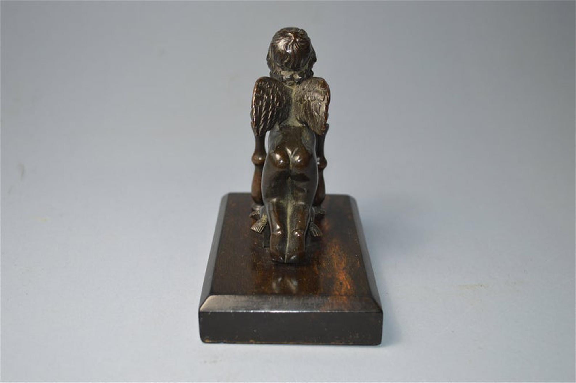 Late 19th Century Antique Sculpture of a Praying Cherubic Angel For Sale