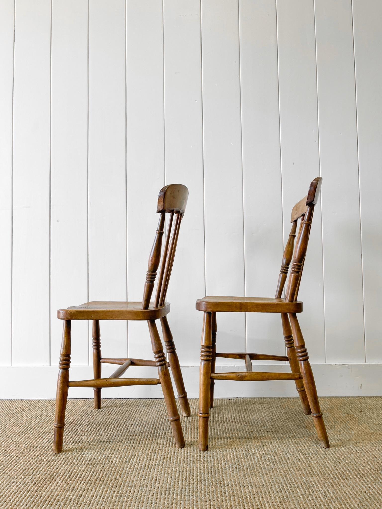 An Antique Set of 4 Early 19th Century Stick Back Chairs For Sale 8