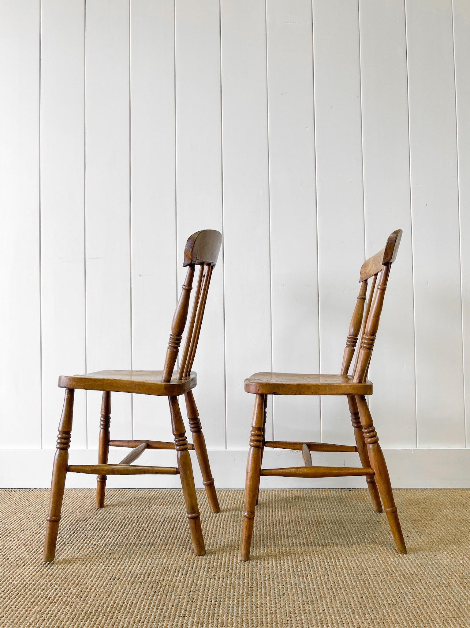 An Antique Set of 4 Early 19th Century Stick Back Chairs For Sale 9