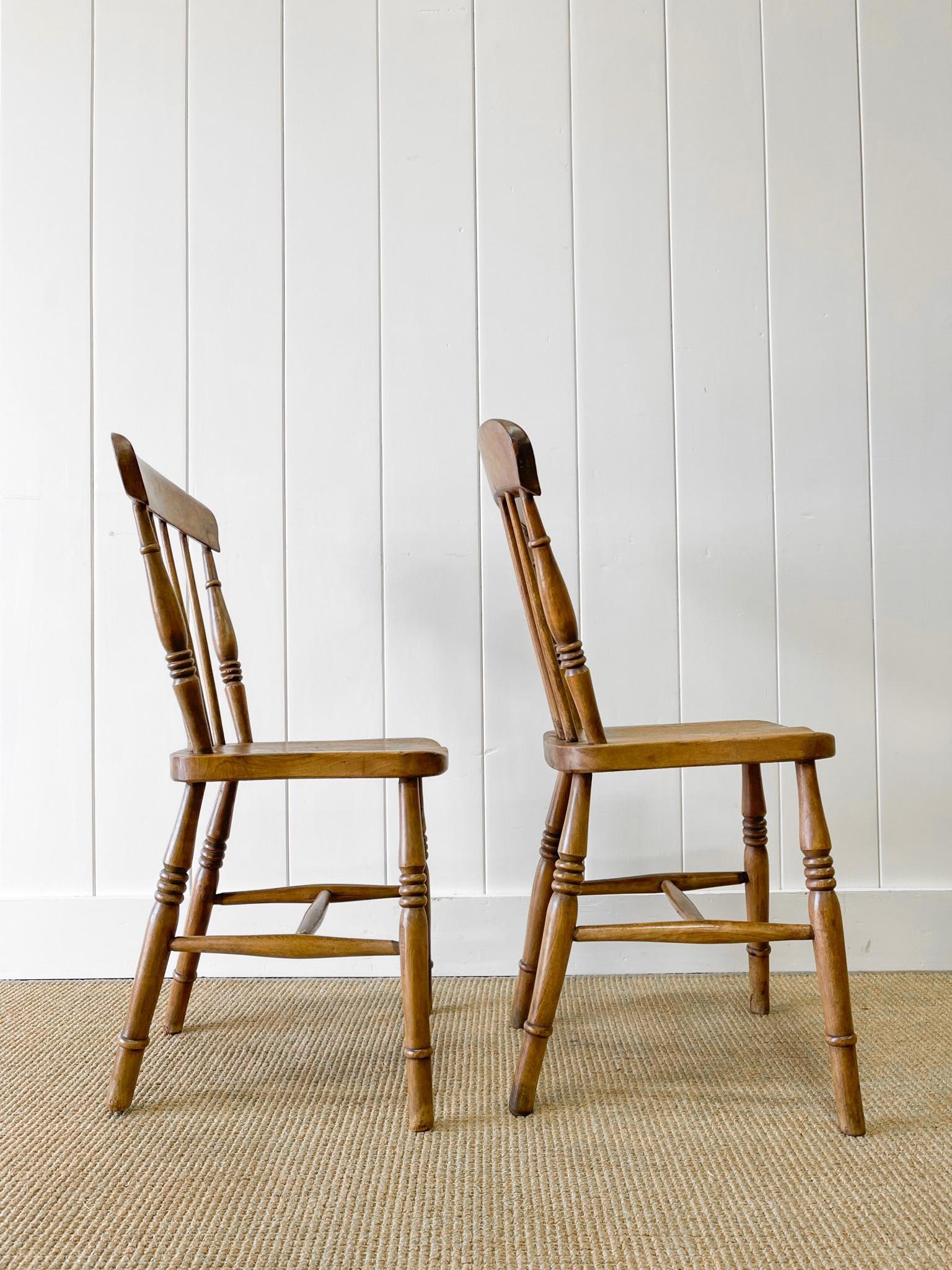 An Antique Set of 4 Early 19th Century Stick Back Chairs For Sale 10