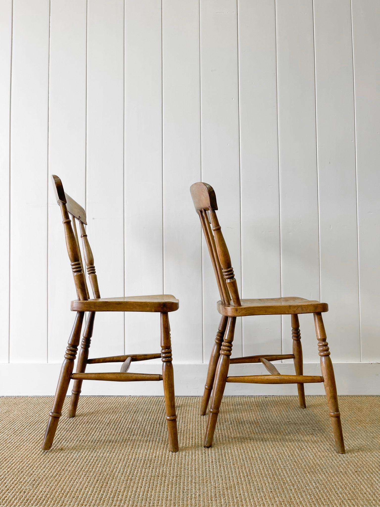 An Antique Set of 4 Early 19th Century Stick Back Chairs For Sale 11