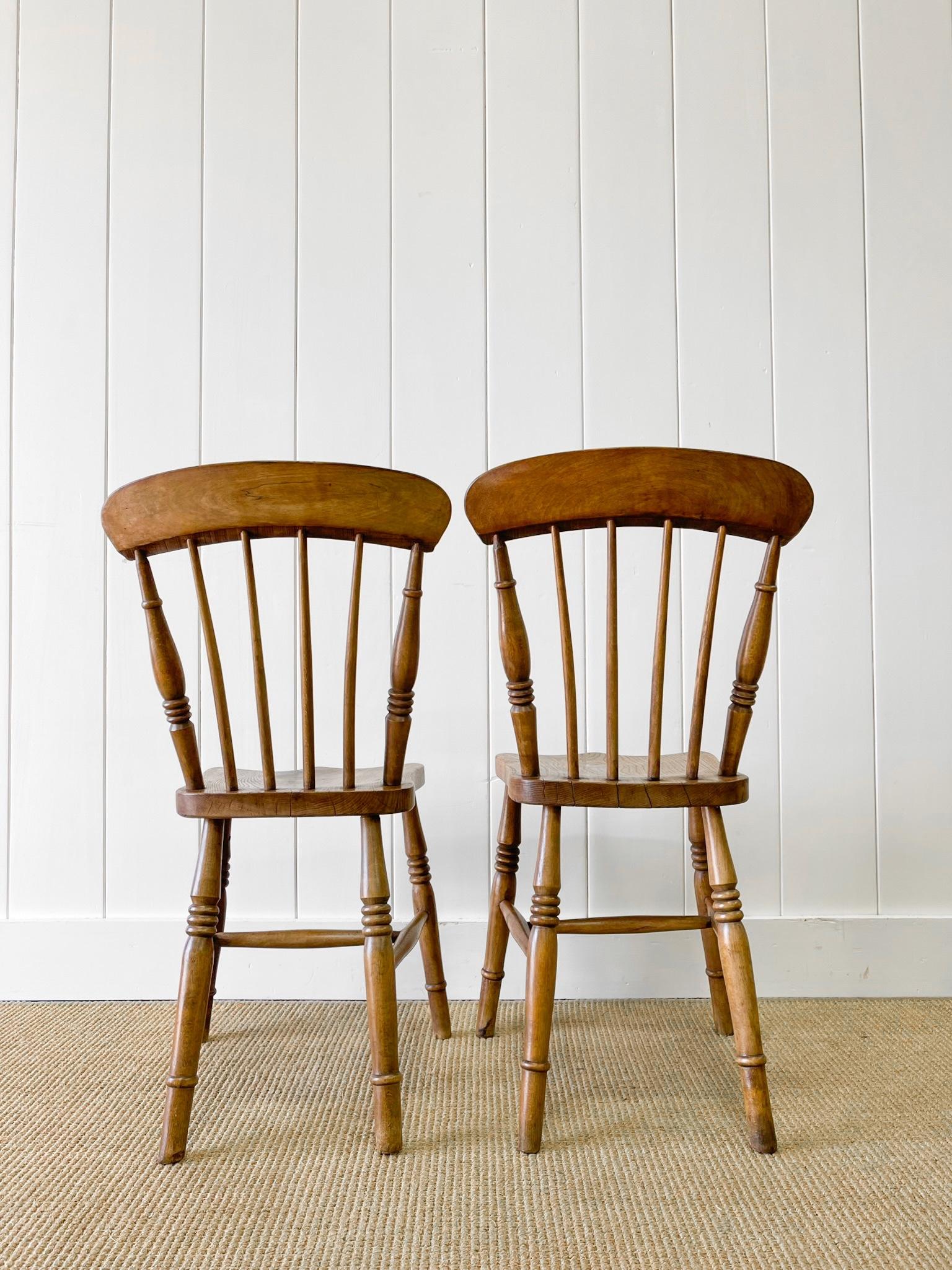 An Antique Set of 4 Early 19th Century Stick Back Chairs For Sale 12