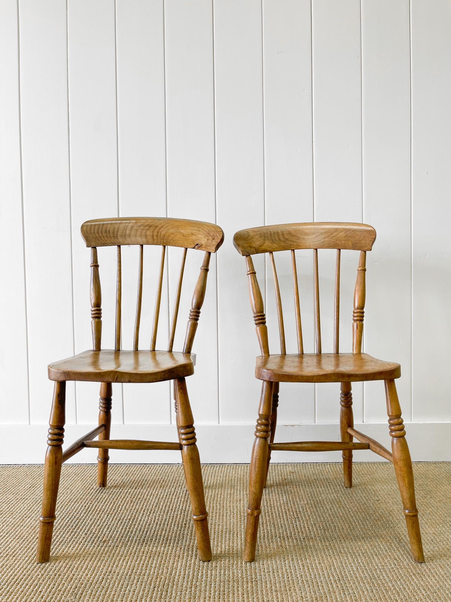 Victorian An Antique Set of 4 Early 19th Century Stick Back Chairs For Sale