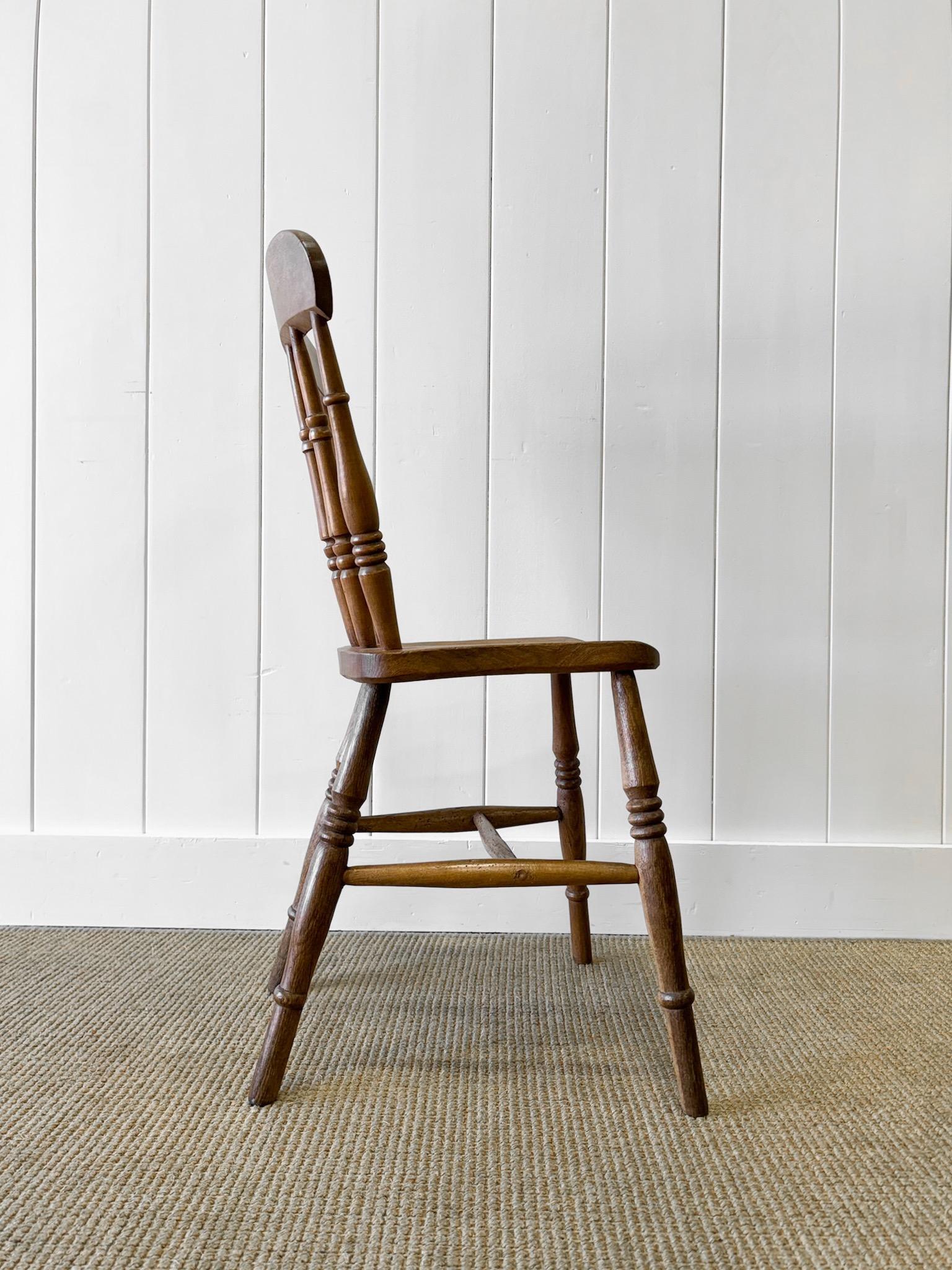 An Antique Set of 4 Spindle Back Chairs For Sale 8