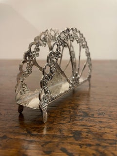 An Antique Silver 800 Napkin Holder, 19th Century