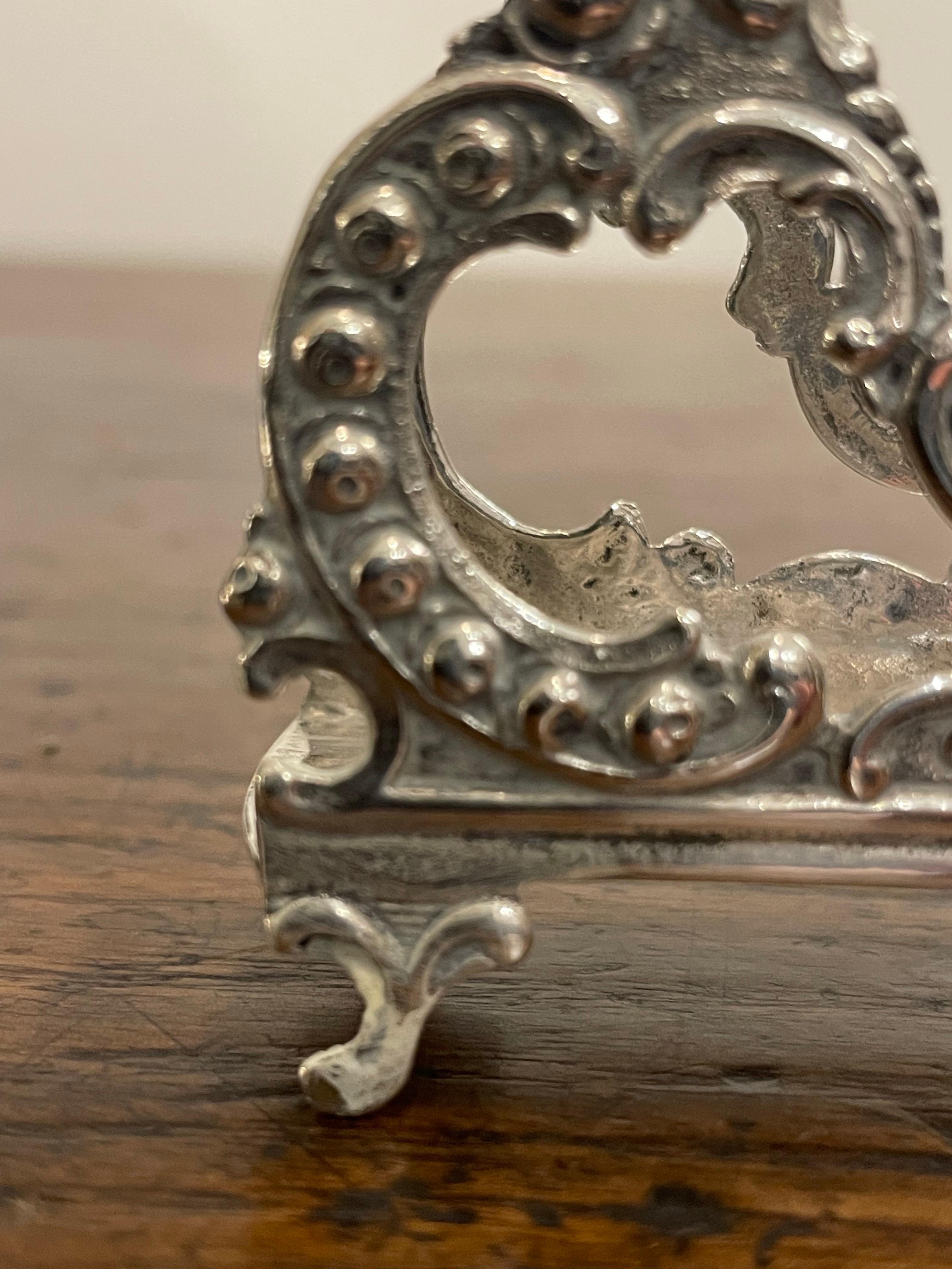 Hand-Crafted An Antique Silver 800 Napkin Holder, 19th Century For Sale