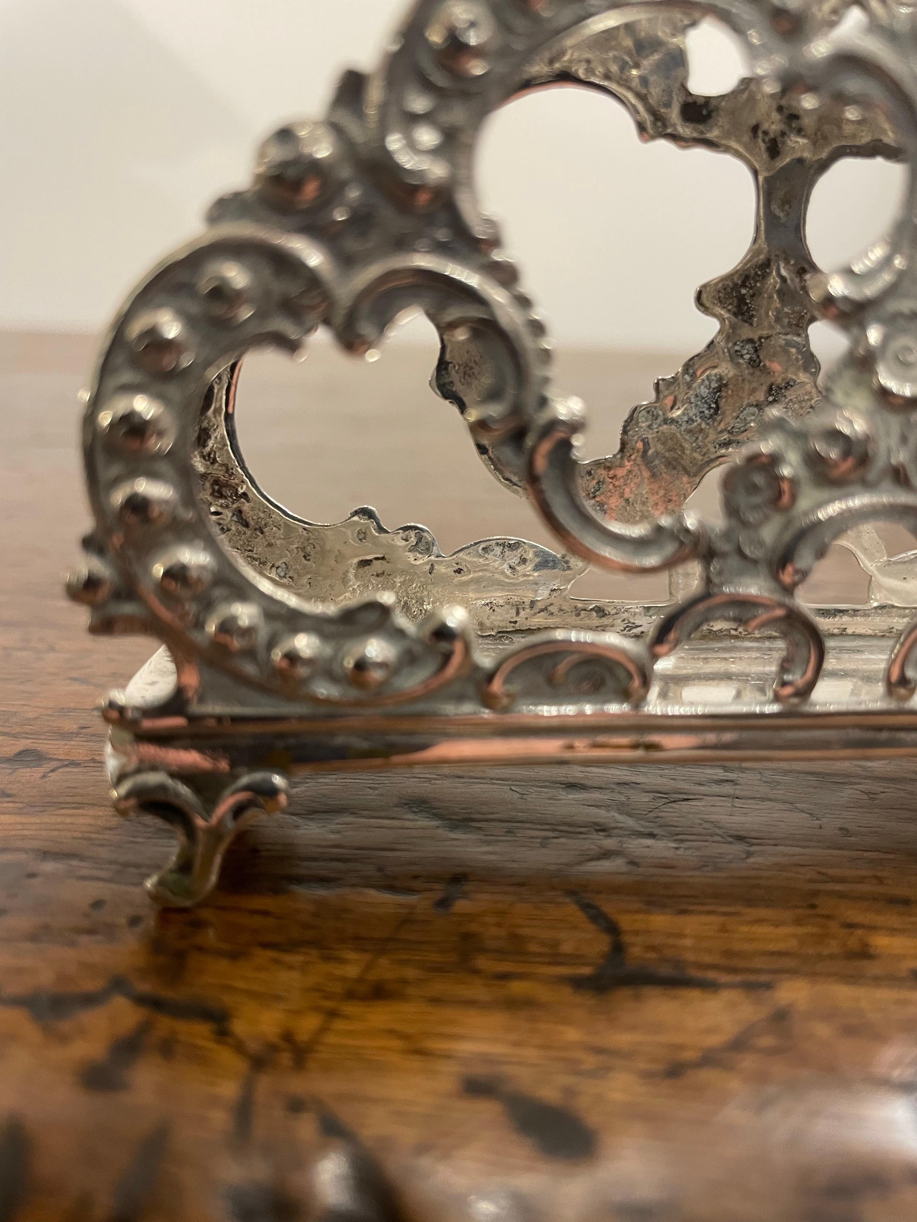 An Antique Silver 800 Napkin Holder, 19th Century For Sale 1