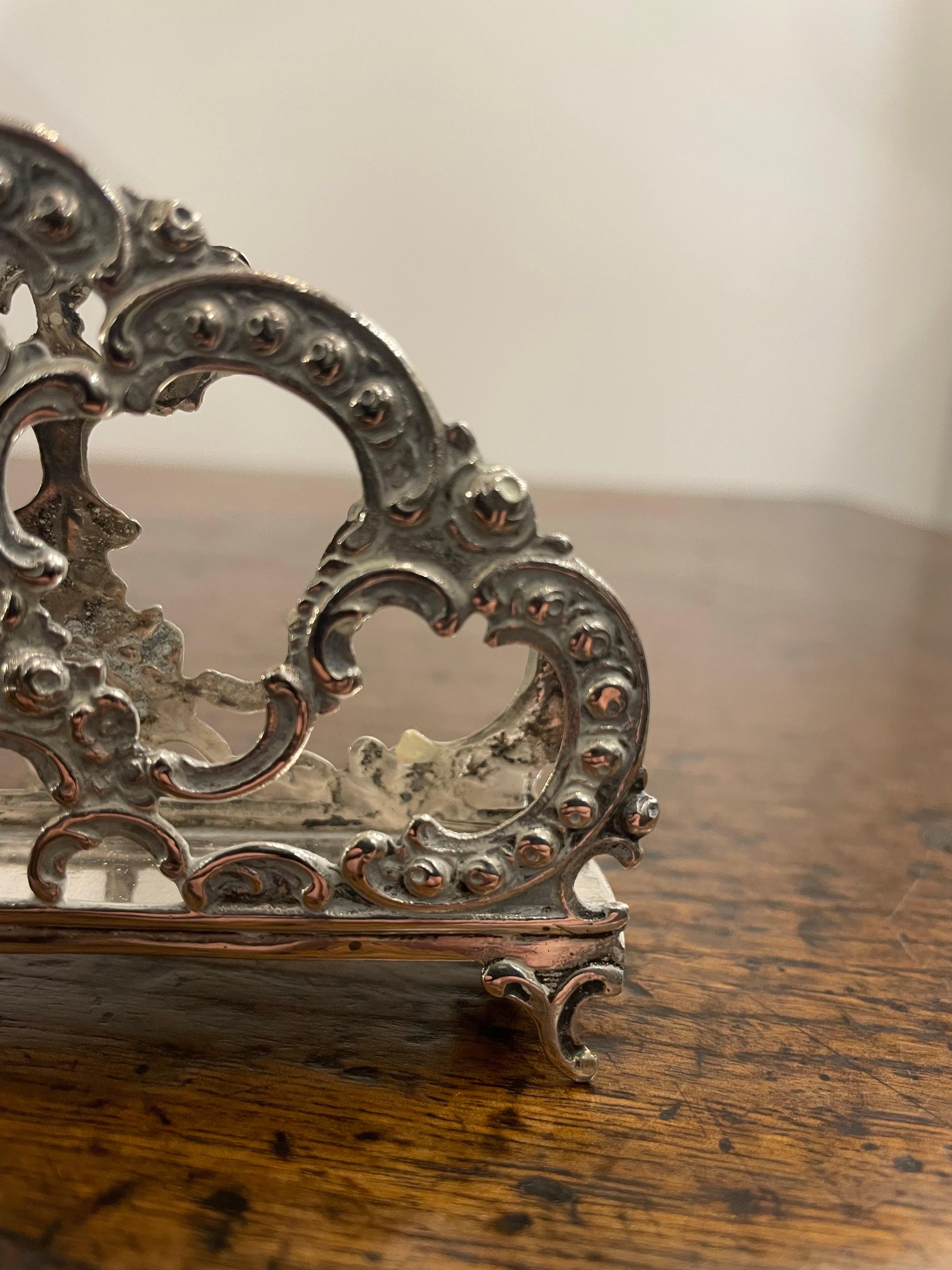 An Antique Silver 800 Napkin Holder, 19th Century For Sale 3