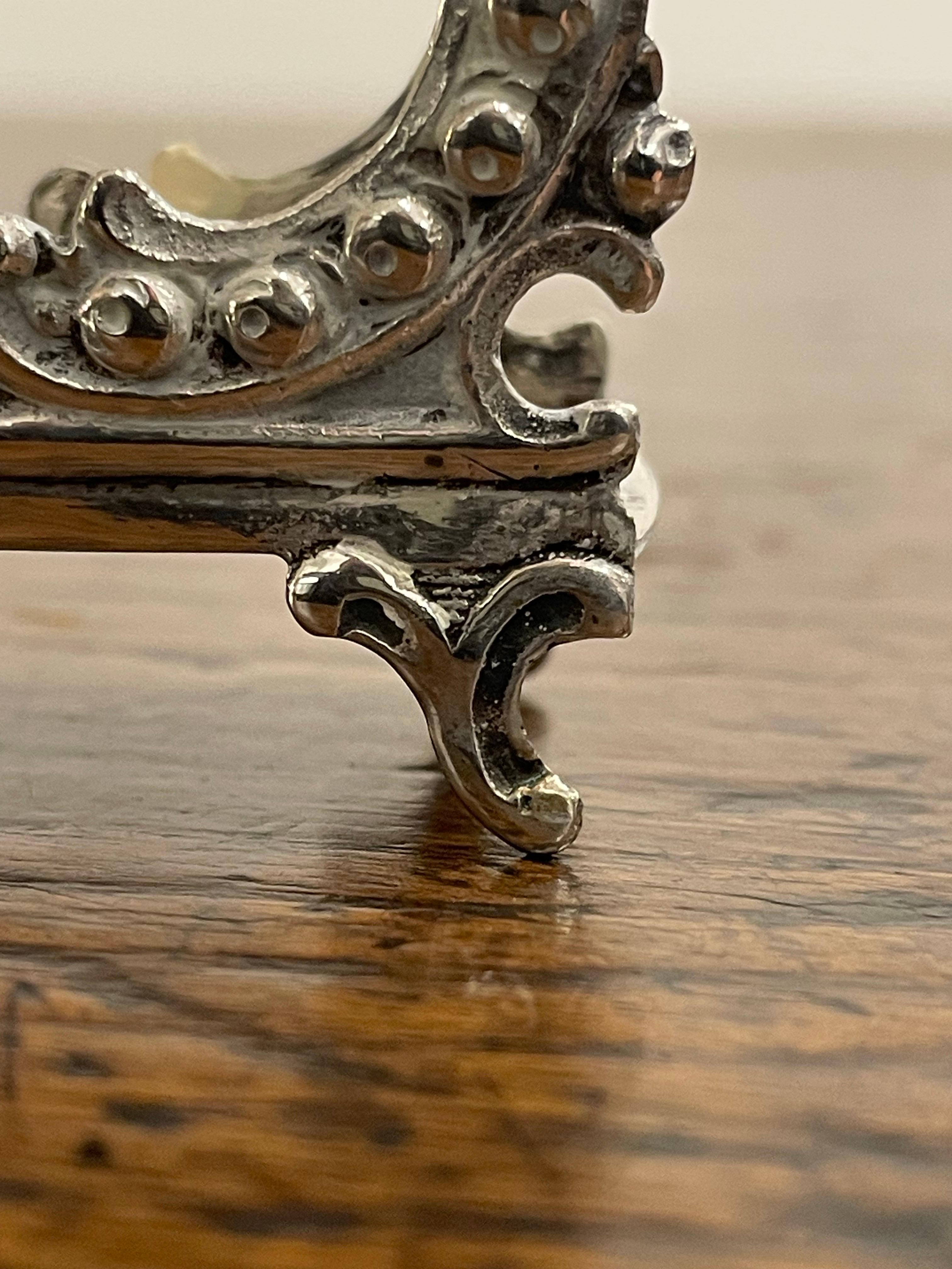 An Antique Silver 800 Napkin Holder, 19th Century For Sale 4