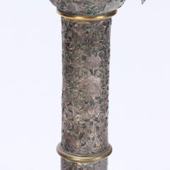 An antique silver and bronze floor lamp by Edward F. Caldwell & Co.