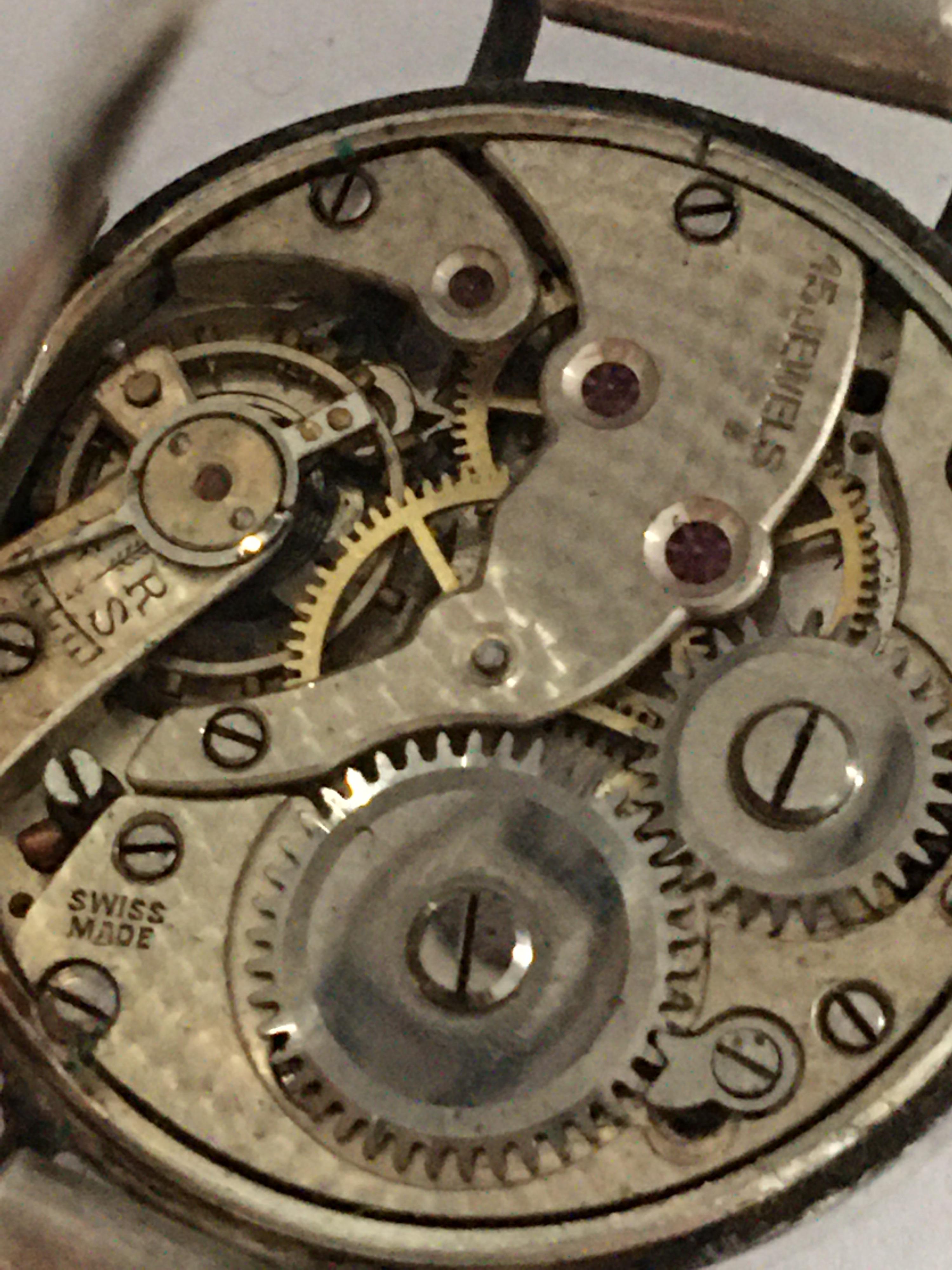 Antique Silver Ladies Trench Watch with Flexible Silver Band For Sale 5