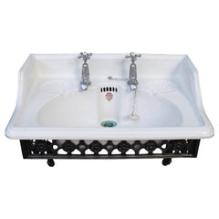 Antique Sink or Basin with Cast Iron Bracket