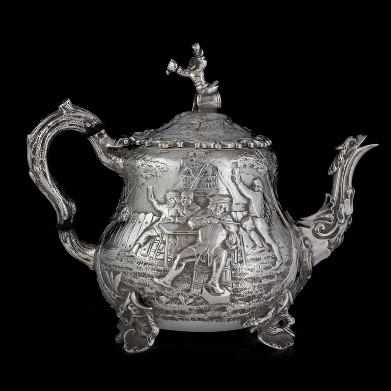Antique Sterling Silver Bachelor Tea Pot by John Septimus Beresford, 1881 For Sale 8