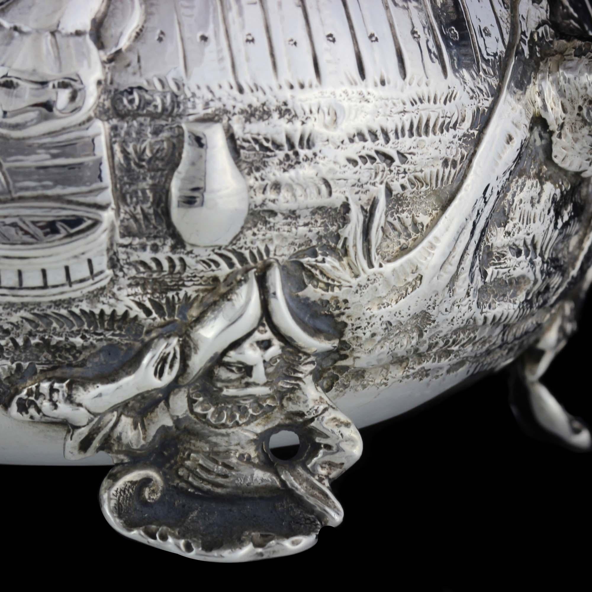 Antique Sterling Silver Bachelor Tea Pot by John Septimus Beresford, 1881 For Sale 3