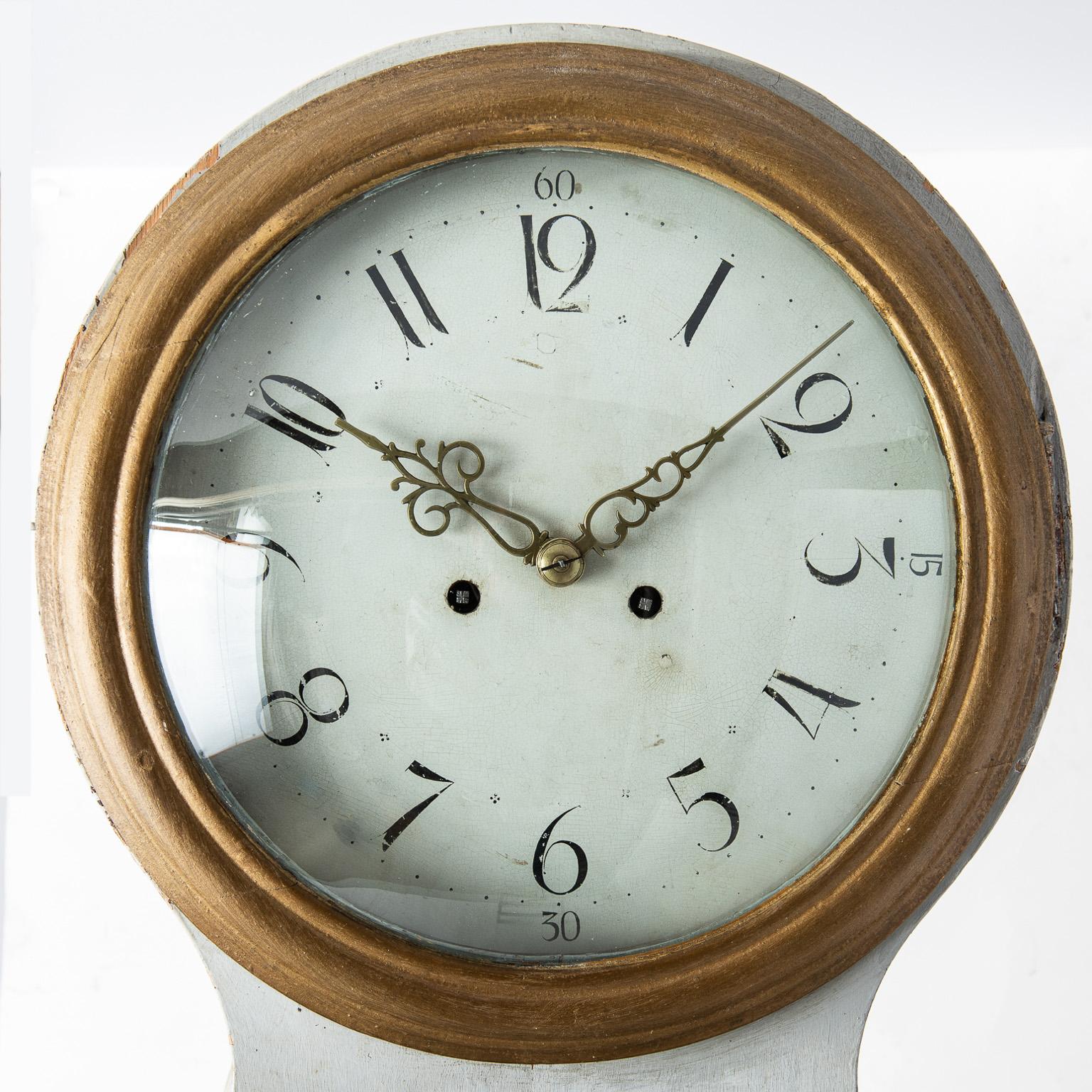 Antique Swedish Tall Case Clock, circa 1810 In Good Condition For Sale In New Preston, CT